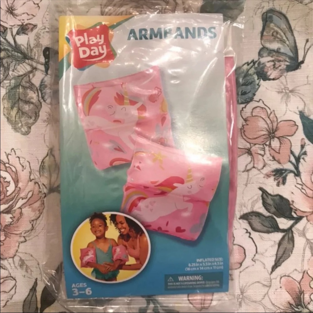 NWT - Play Day Kids Pink Unicorn Armbands/ Swimmies